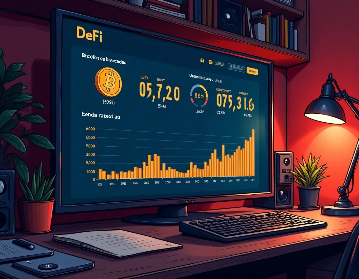 DeFi lending protocol dashboard displaying USDC supply rates and pool utilization statistics