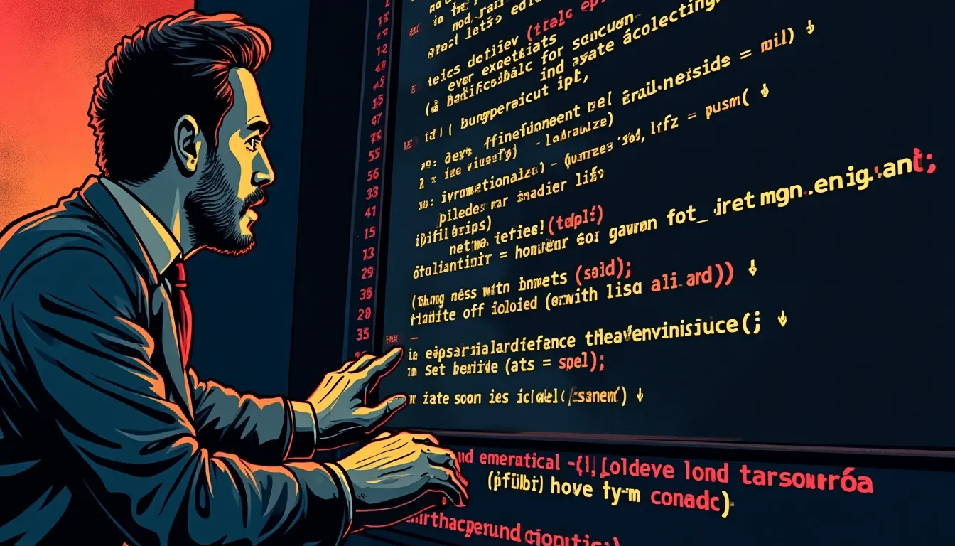 Smart contract code showing dangerous functions marked with red warning flags