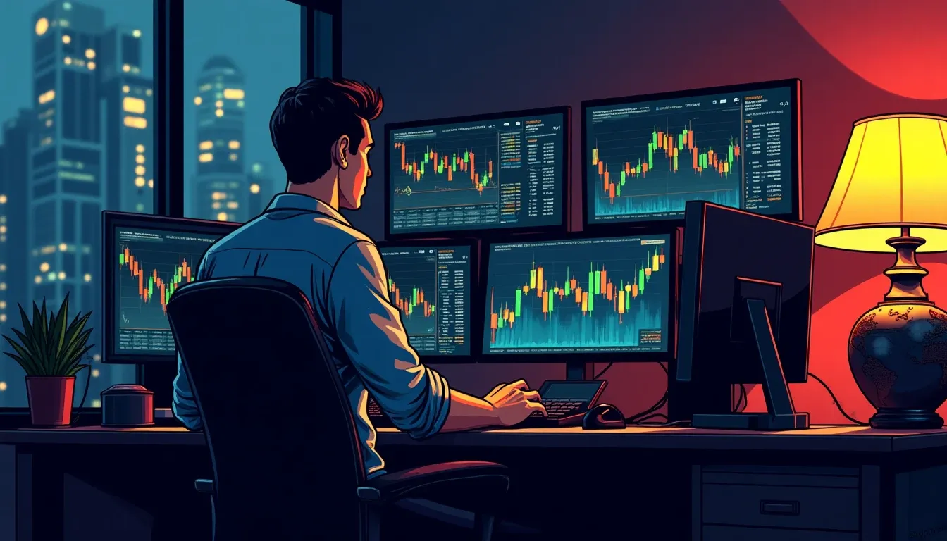 Laptop displaying real-time cryptocurrency yield monitoring dashboard with rate change alerts