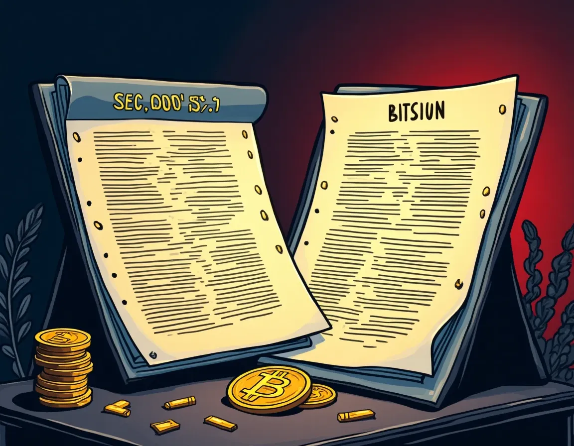 SEC registration forms alongside Bitcoin and Ethereum protocol documentation for ETF comparison