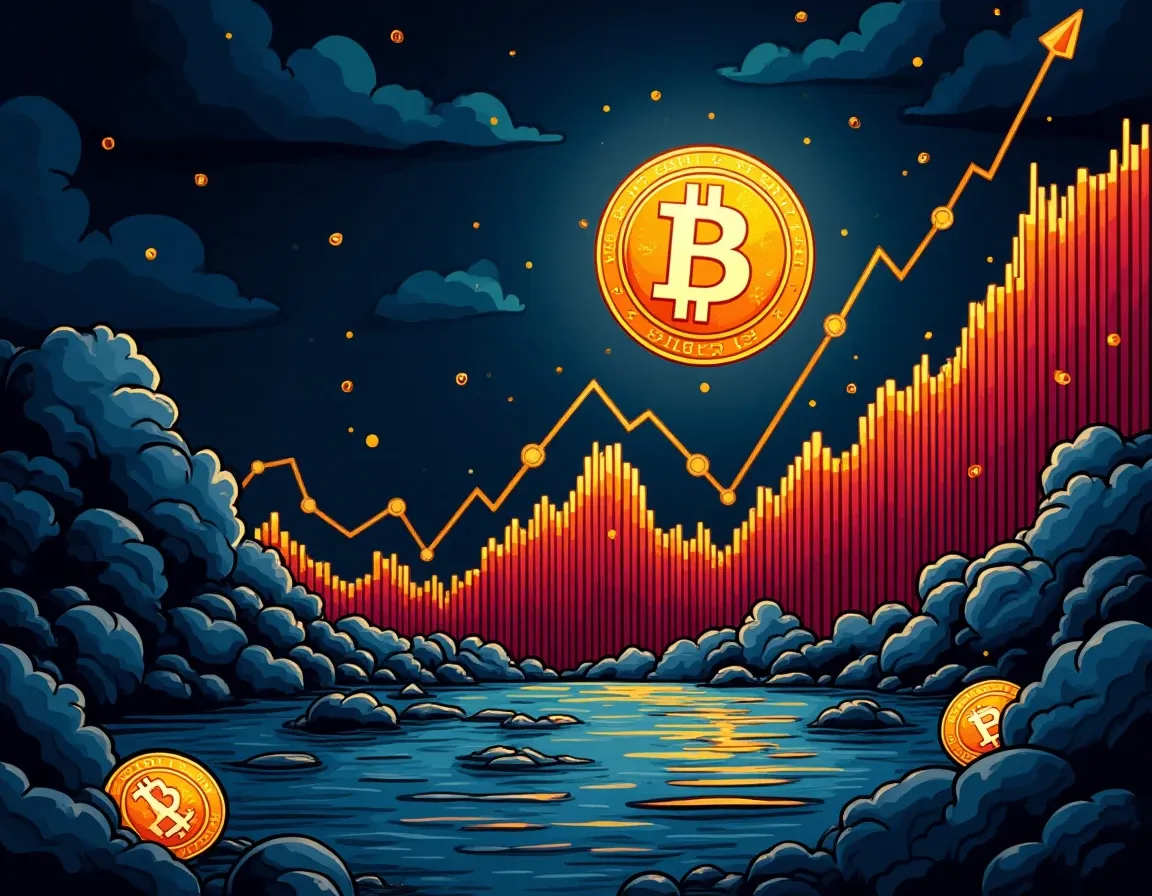 Bitcoin network hashrate visualization reaching 1 zettahash per second recovery level