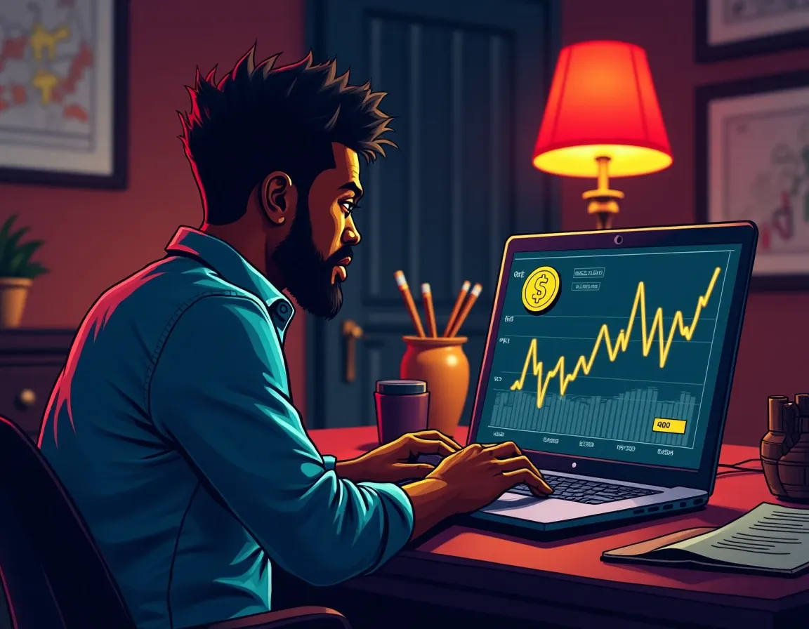 Nigerian stablecoin user comparing yield rates and platform fees on local exchange