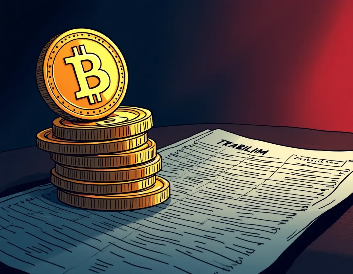 Physical representation of stablecoin tokens with transaction volume documentation