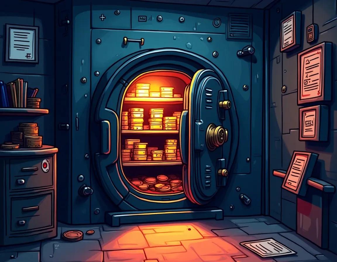 Secure bank vault representing institutional stablecoin custody and compliance infrastructure