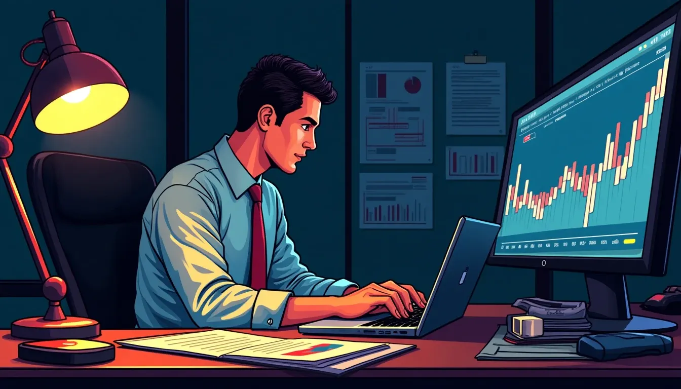 Analyst reviewing stablecoin yield data on multiple screens showing protocol comparisons