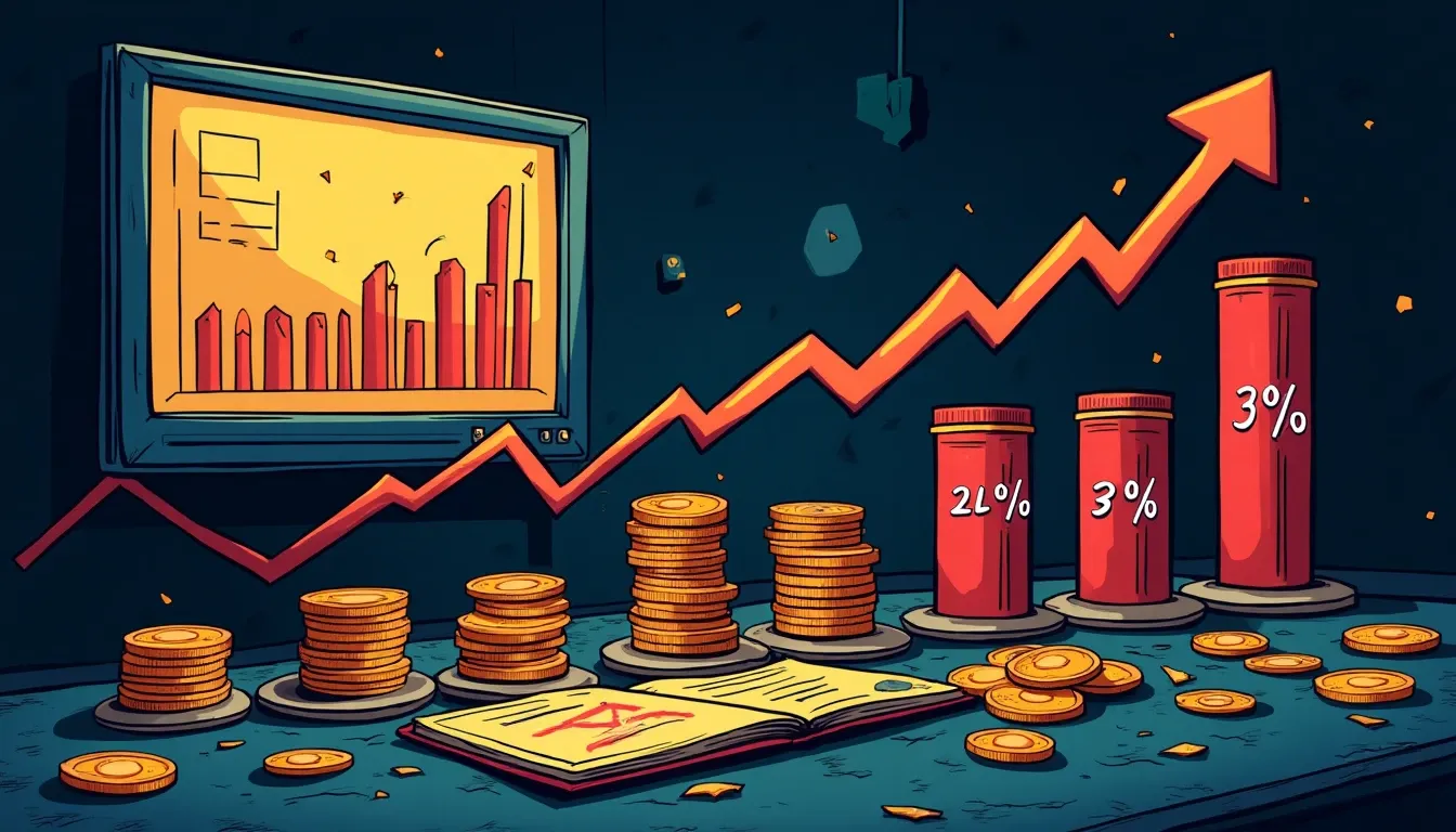 Yield rate charts showing stablecoin interest jumps with comparative percentage data