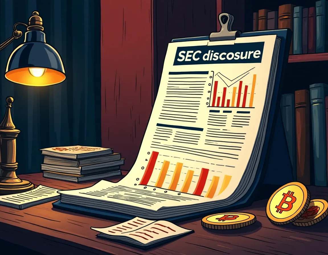 Securities and Exchange Commission filing documents with bitcoin treasury disclosure requirements