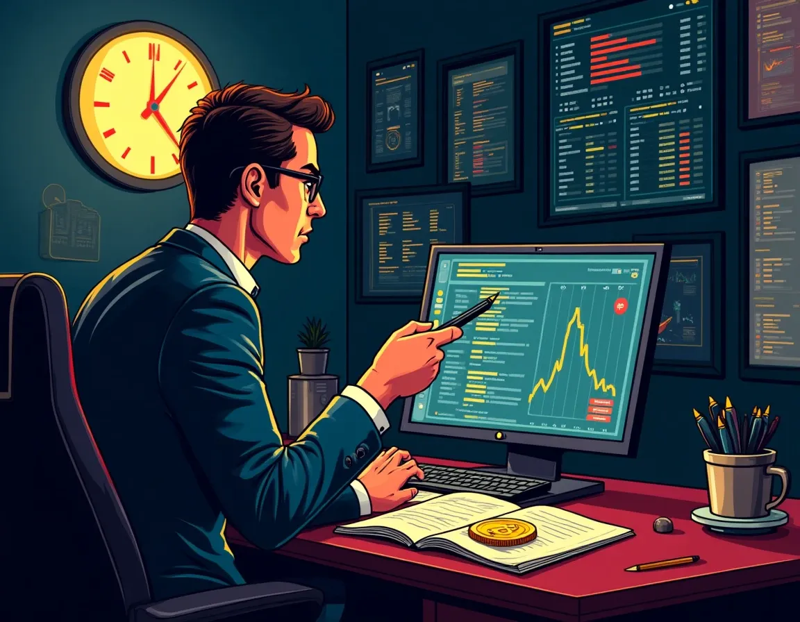 Blockchain security specialist analyzing sybil detection algorithm outputs and flagged address clusters