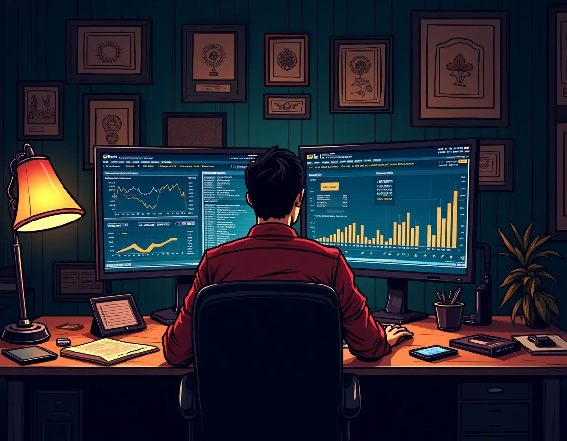 Analyst examining token holder concentration metrics and wallet addresses on computer monitors