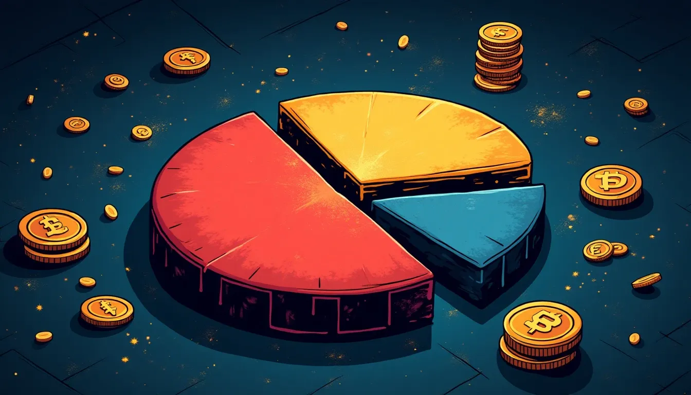 Pie chart illustrating token holder distribution across exchanges, team wallets, and individual addresses