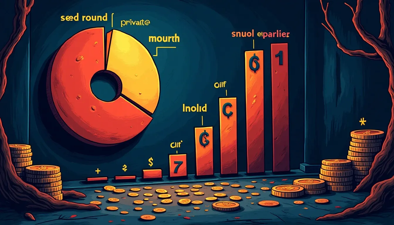 Token allocation chart displaying vesting schedules with cliff periods and linear unlock timelines