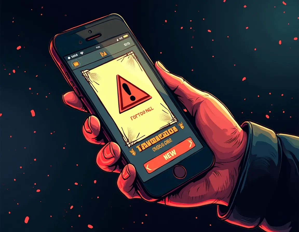Mobile phone showing crypto wallet transaction approval interface with security alerts