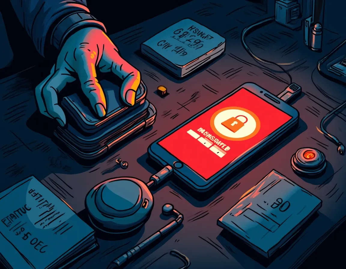 Hardware cryptocurrency wallet connected to phone for secure transaction signing