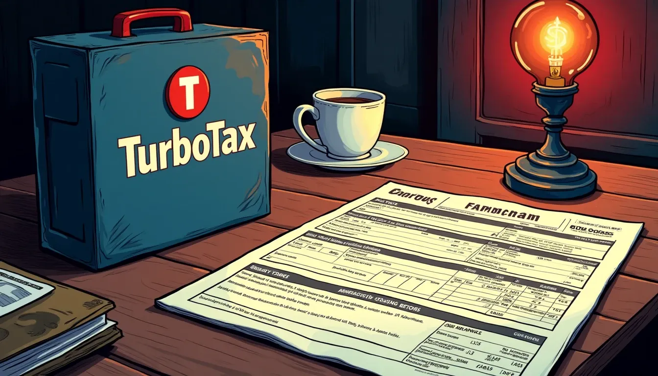 TurboTax box with Form 8949 and crypto transaction schedules showing staking income