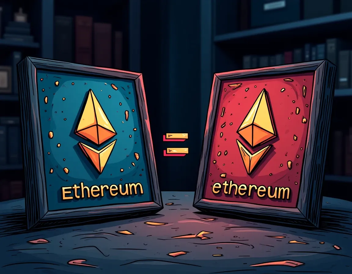 Two Ethereum contract addresses being compared with matching characters highlighted