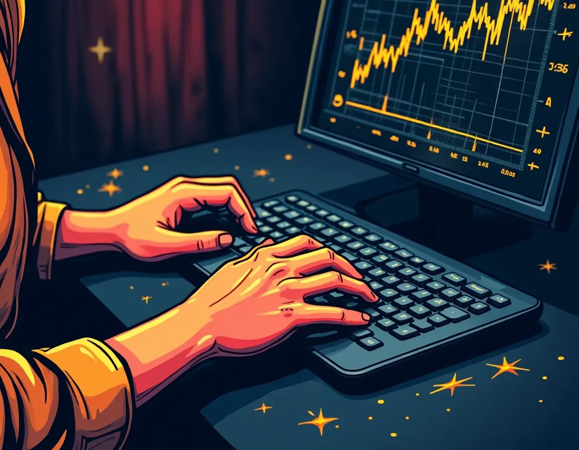DeFi investor checking Uniswap V3 position status and APY metrics on computer