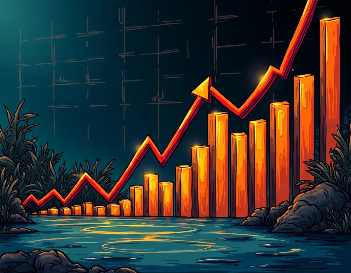 Financial chart displaying sudden upward spike in APY from baseline to elevated levels