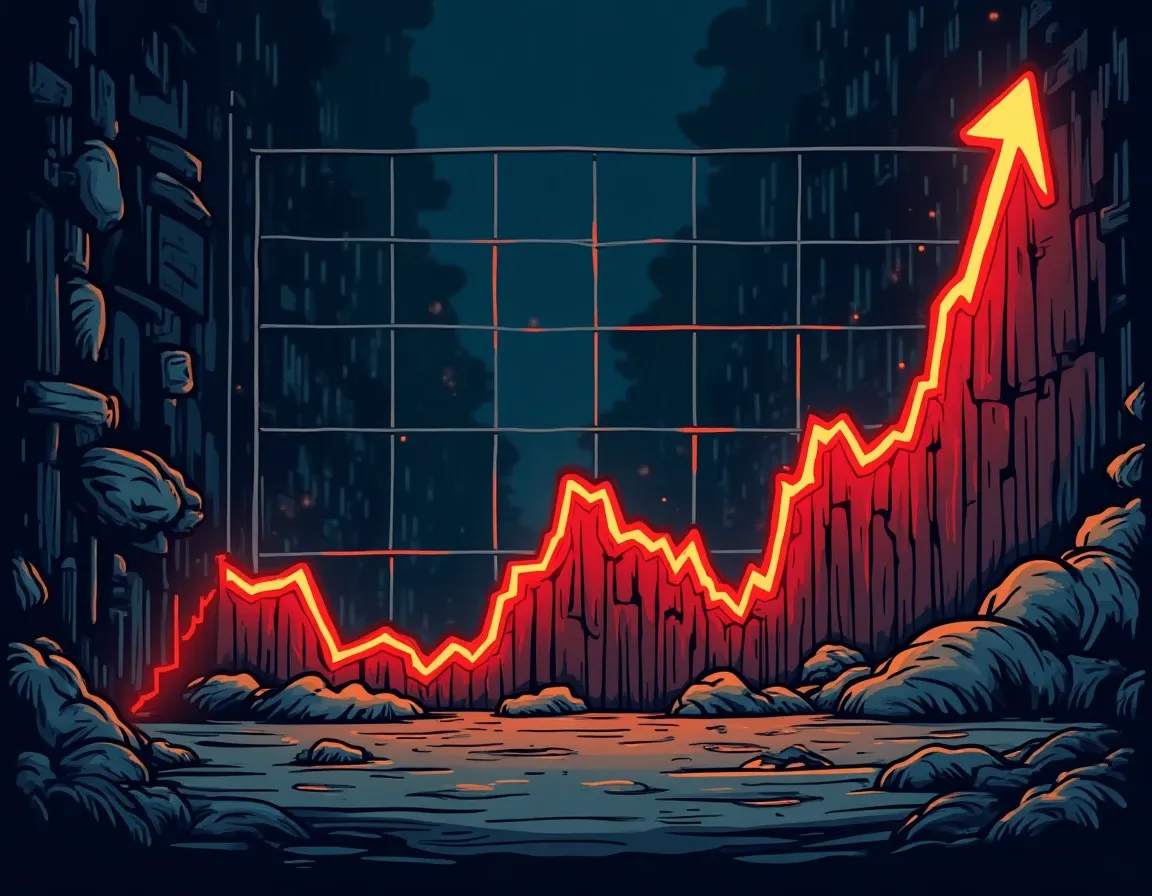 Impermanent loss calculation chart displaying percentage loss at different token price ratio movements