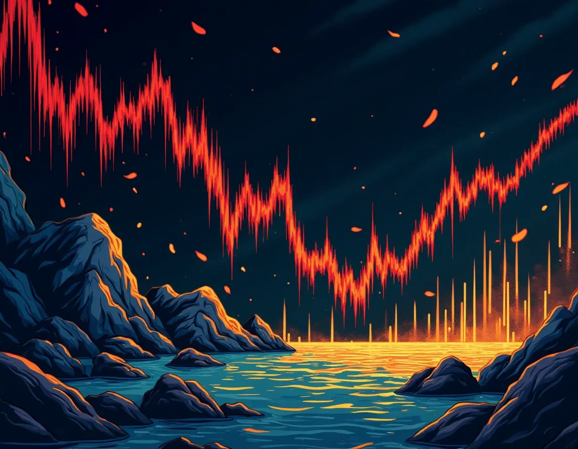 TVL and volume decline chart indicating DeFi pool deprecation warning signals