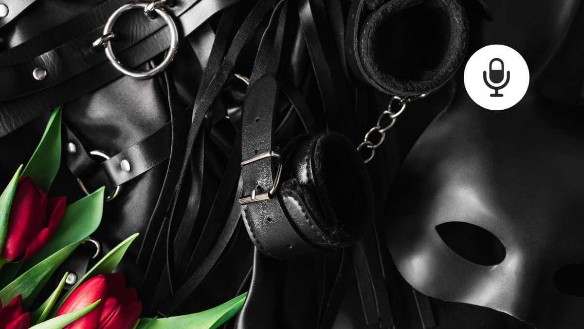 A pile of leather kink and BDSM equipment belonging to a professional dominatrix.