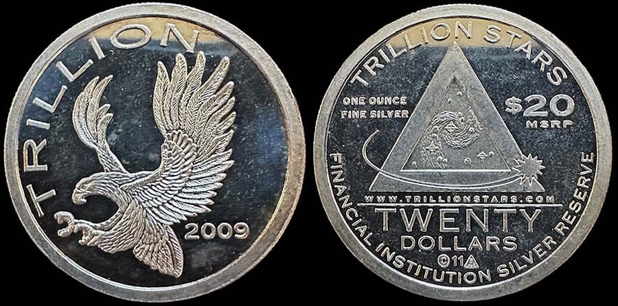 2009 NORFED Trillion Stars $20 Silver Coin