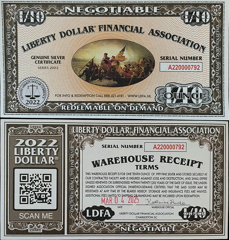 2022 - LDFA 1/10oz Silver Certificate