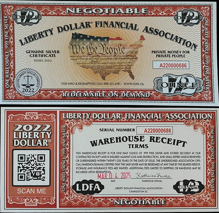2022 - LDFA 1/2oz Silver Certificate
