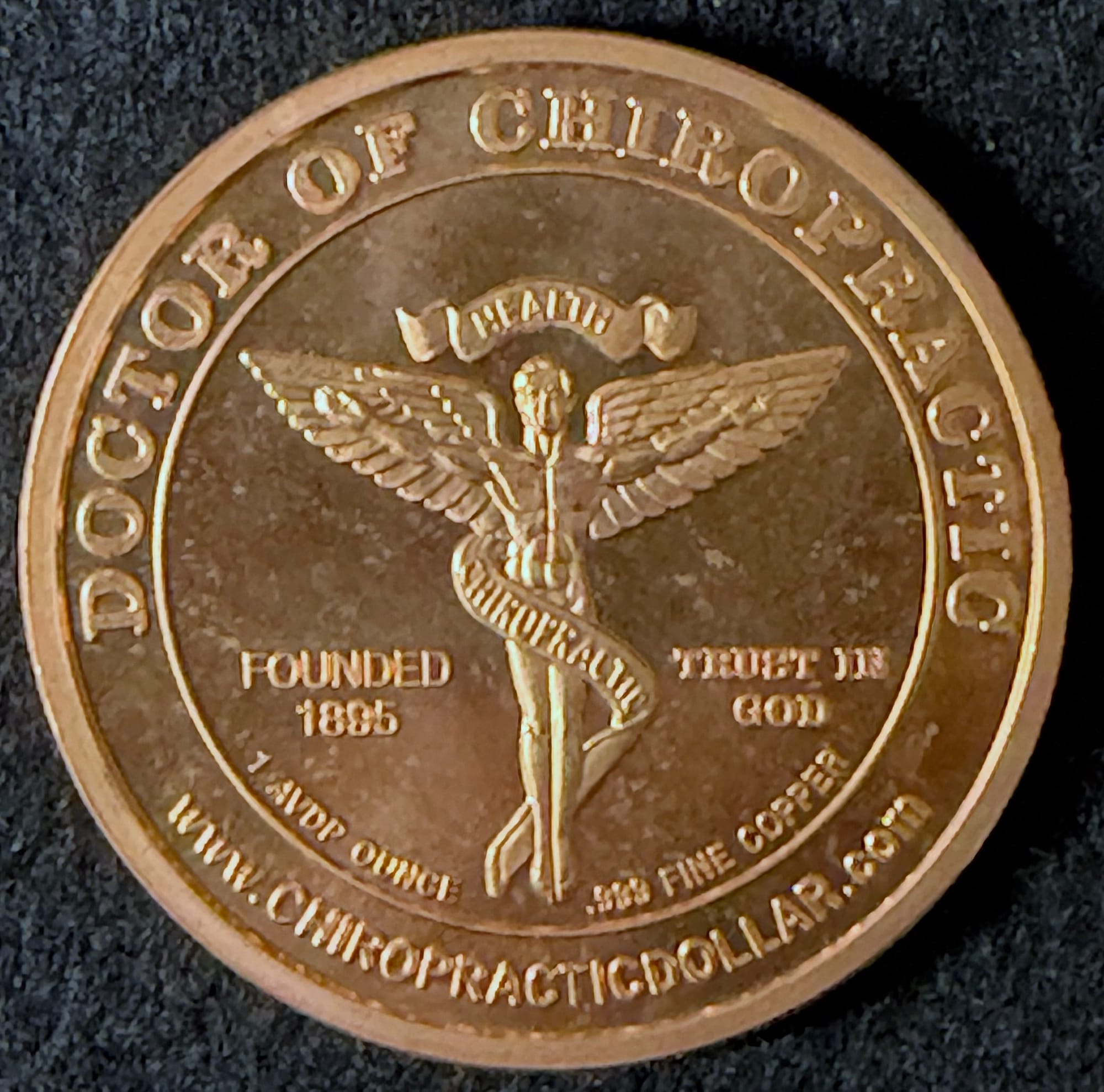 2012 Chiropractic Dollar Healing Hands copper reverse