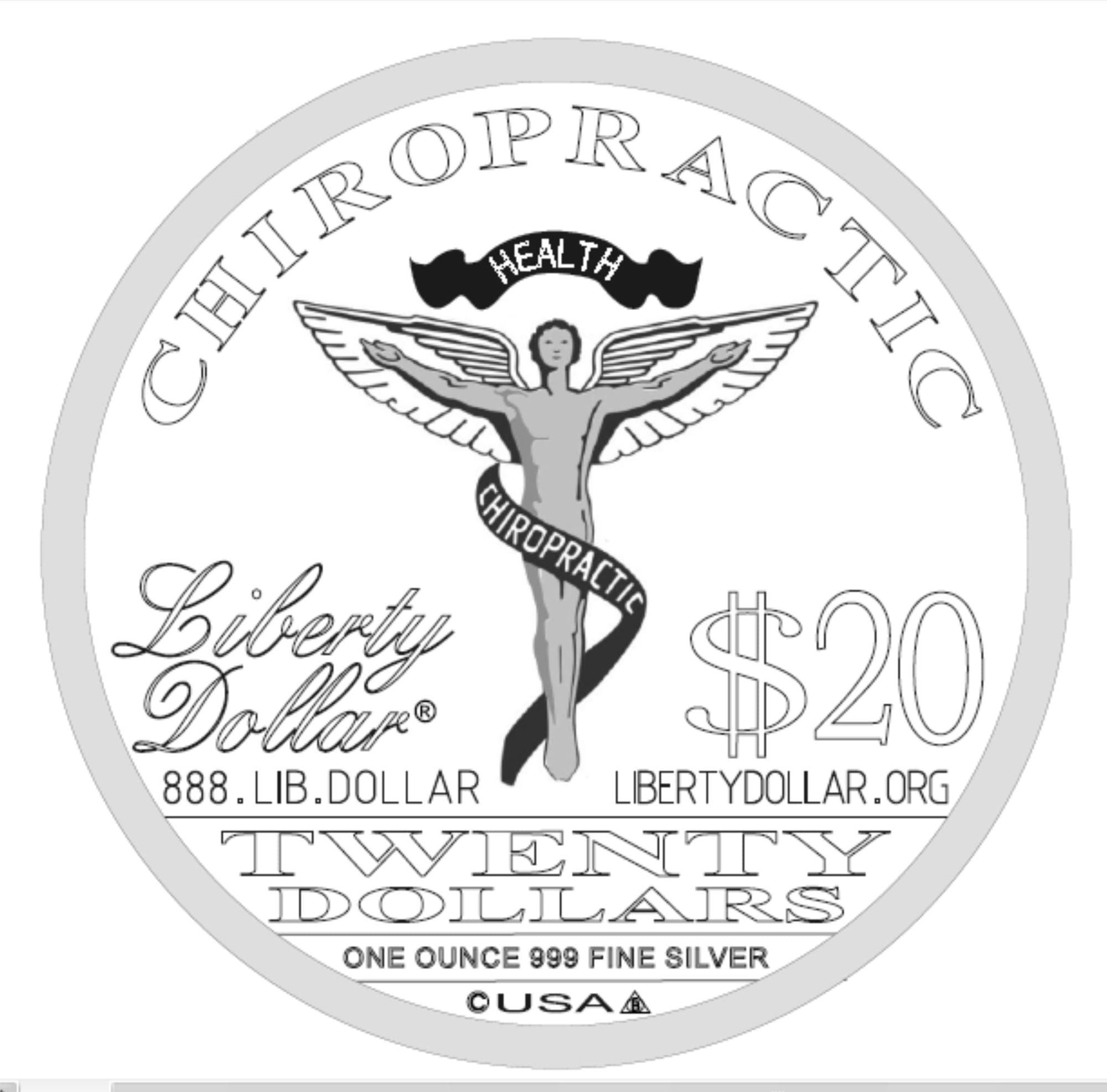 2007 Chiropractic Dollar reverse artwork