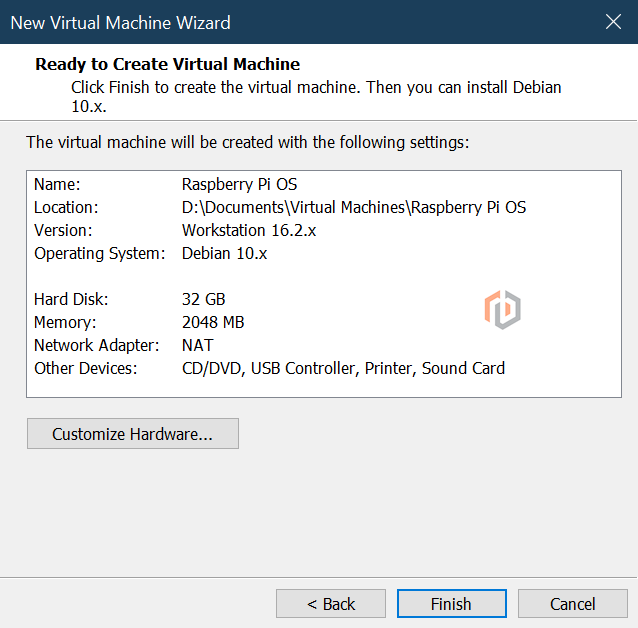 Raspberry Pi OS su VMware