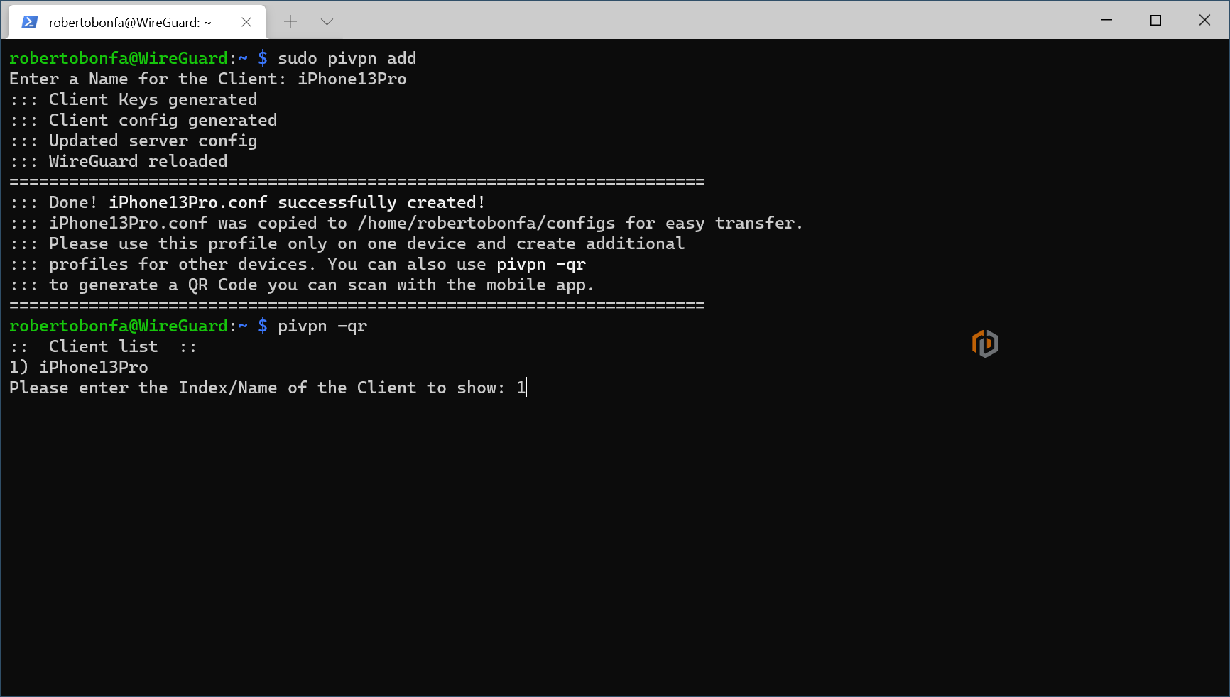 Server VPN - PiVPN - WireGuard