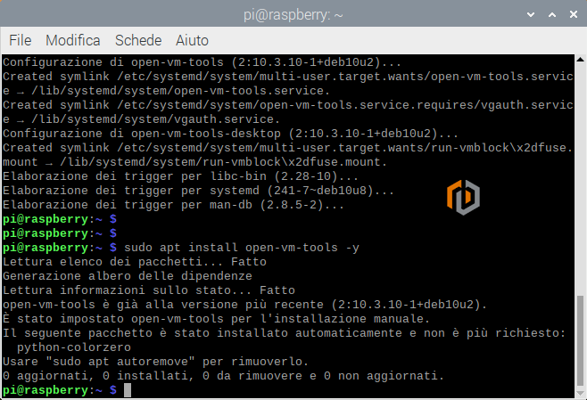 Come installare i VMware tools su Raspberry Pi OS