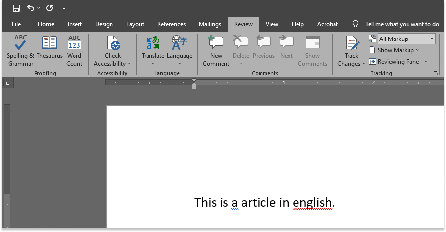 Showing mistakes I (in Word)