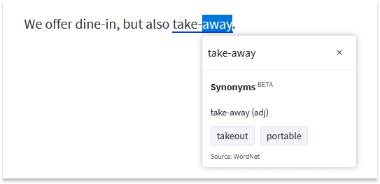 takeaways-synonym