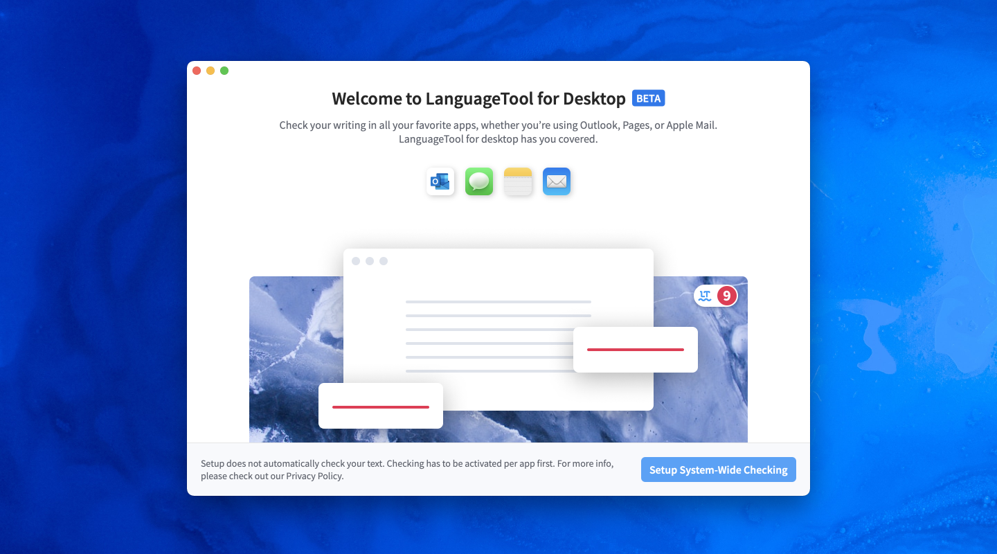 Free spell checker, free grammar checker, free style checker for macOS.