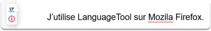 Capture d'écran du type d'erreur détecté par LanguageTool sur Mozilla Firefox