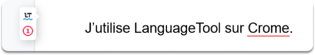 Capture d'écran du type de fautes détectées par le correcteur LanguageTool sur Google Chrome