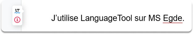 Capture d'écran du type d'erreur détecté par l'extension LanguageTool sur MS Edge