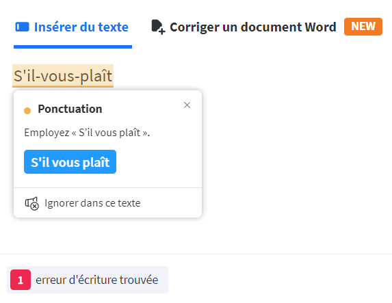 Capture d’écran du correcteur intelligent LanguageTool
