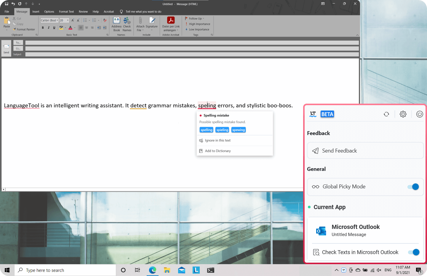 The LanguageTool Windows app is free to download and use.