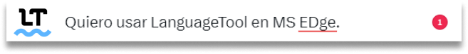 Errores detectados por LanguageTool en MS Edge.