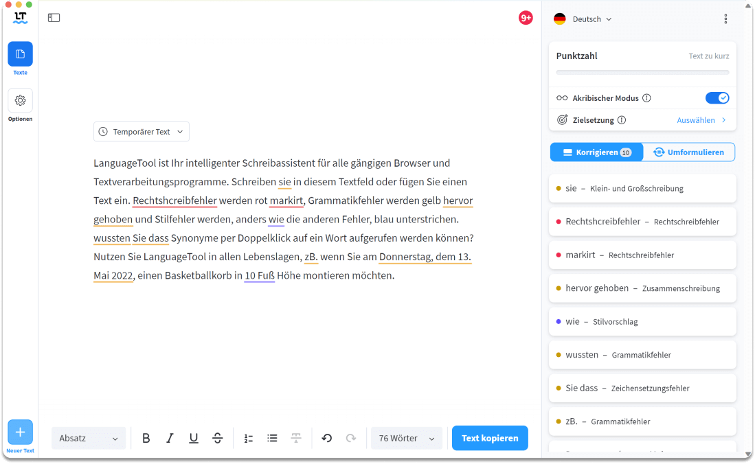 Wie Ihnen der LanguageTool-Editor beim Schreiben helfen kann