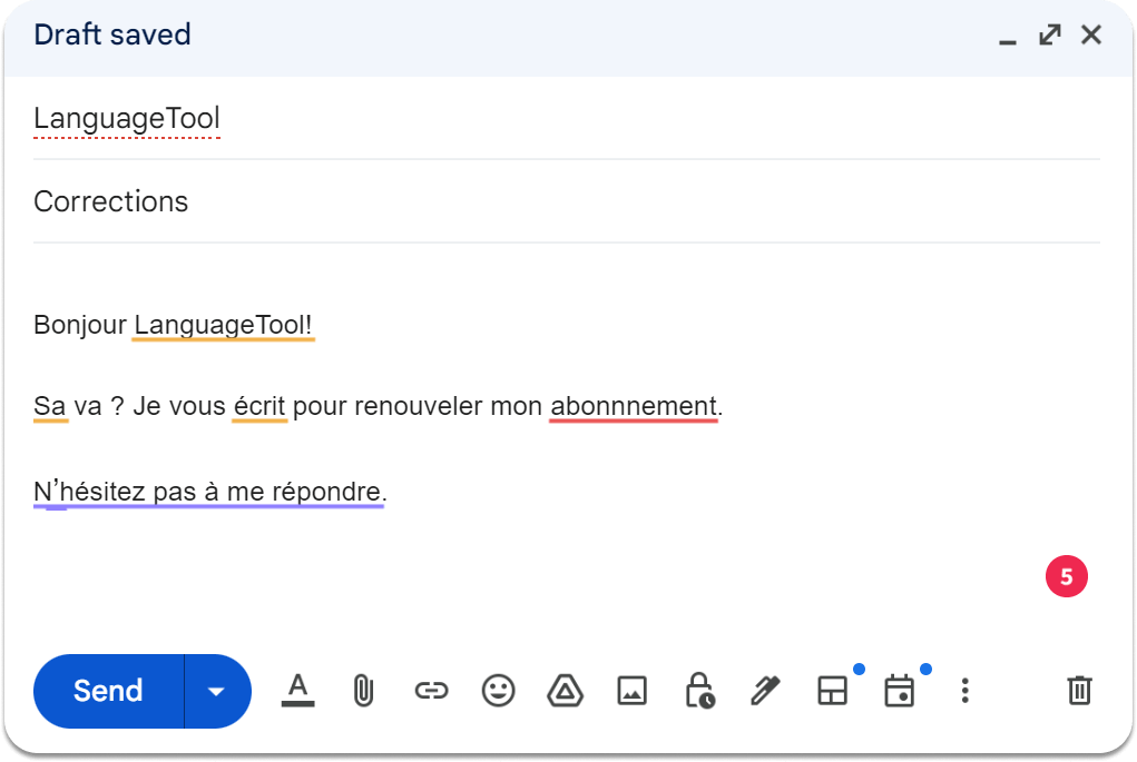 utilisation du correcteur languagetool dans gmail