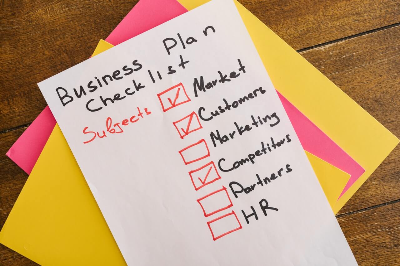Lista de acciones en un plan de negocio