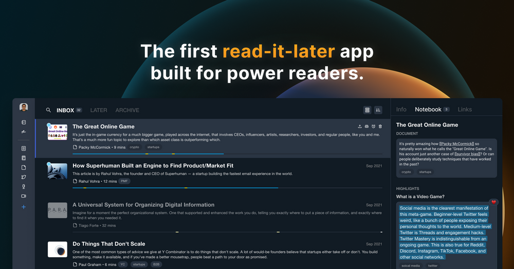 새로운 읽는 경험: Reader by Readwise