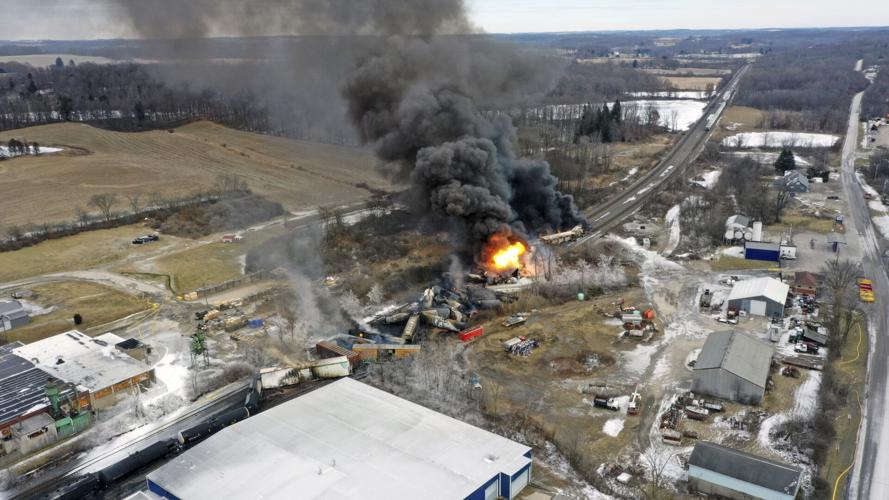 Derailed Train Carrying Many Carloads Of Poly Vinyl Chloride Was Detonated On Purpose In Palestine Ohio