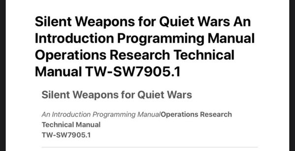 Silent Weapons For Quiet Wars