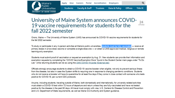 Turbo Brain Cancer Due to University COVID-19 Vaccine Mandates in the United States