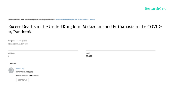 The Pandemic In The UK, Was Iatrogenic | UK Did Show Excess Deaths During The "Pandemic"  But They Were Caused By Midazolam and Euthanasia