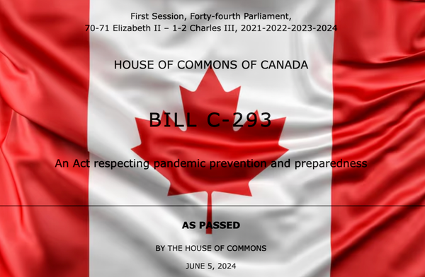 BILL C-293 | Canada’s Pandemic Prevention + Preparedness Act | Dangerously Vague Language Giving Broad, Unchecked Power To Infringe On Canadians’ Freedom